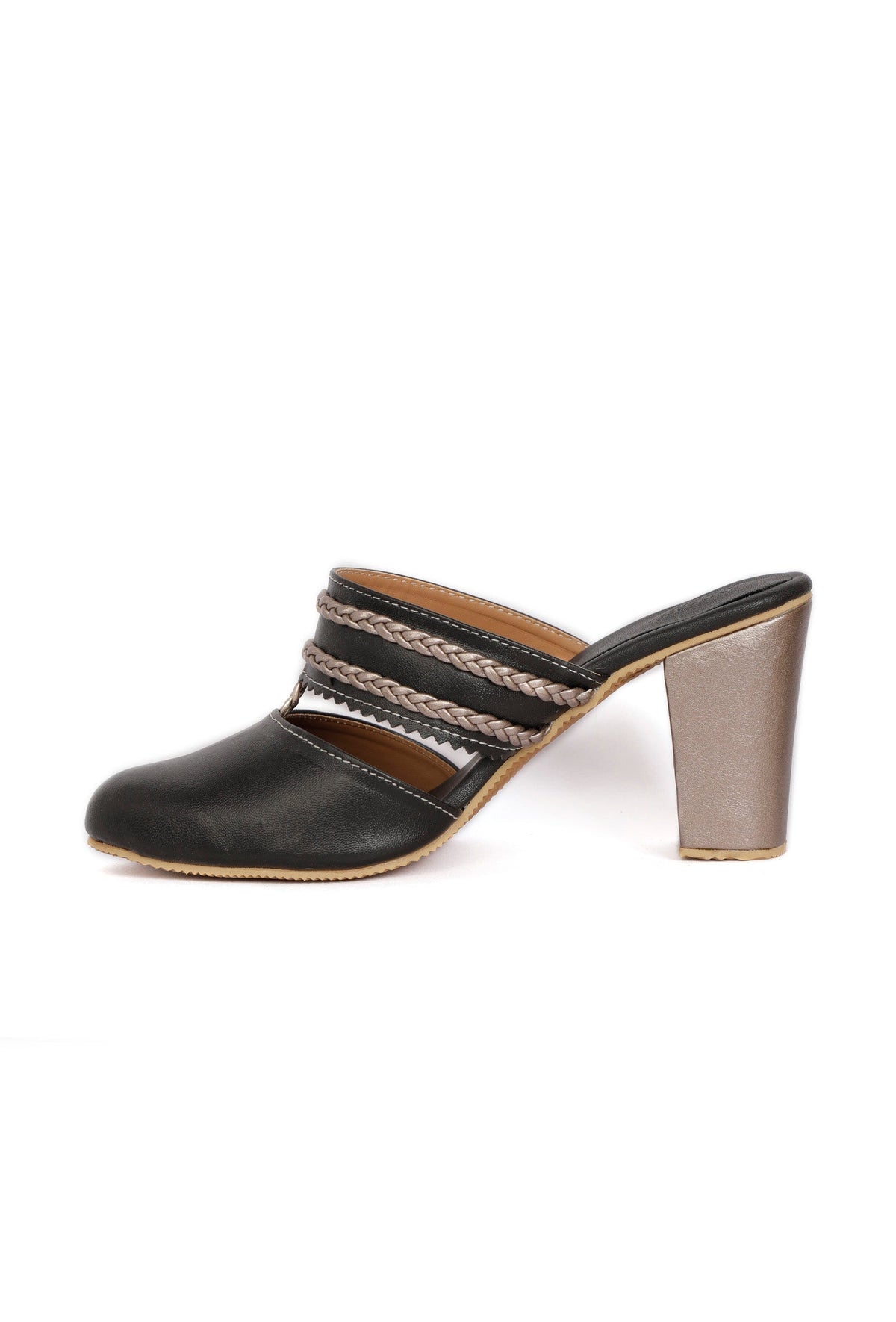 Black Chandini Braided Block Heels サイズ EU40