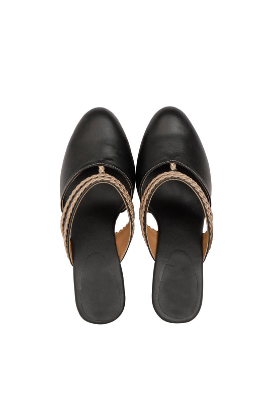 Black Sunheri Braided Block Heels サイズ EU38