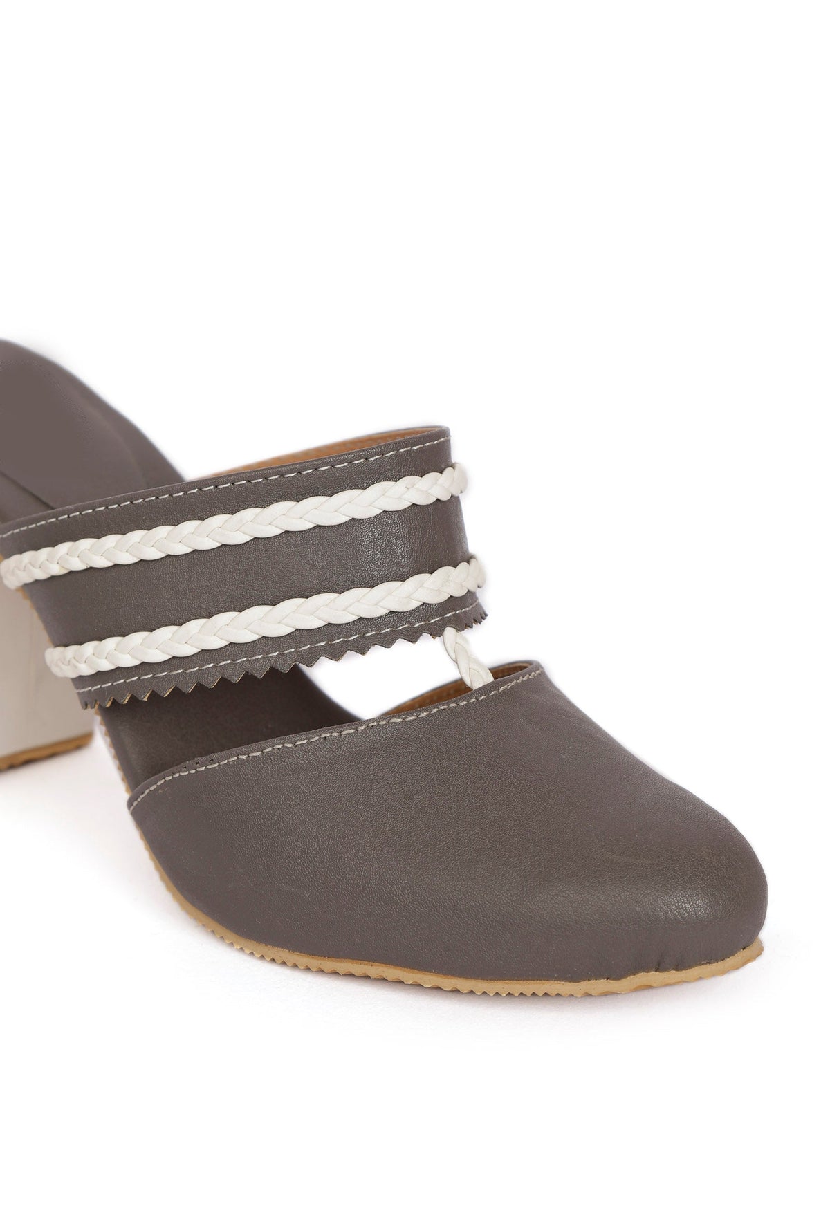 Grey Safed Braided Block Heels サイズ EU39