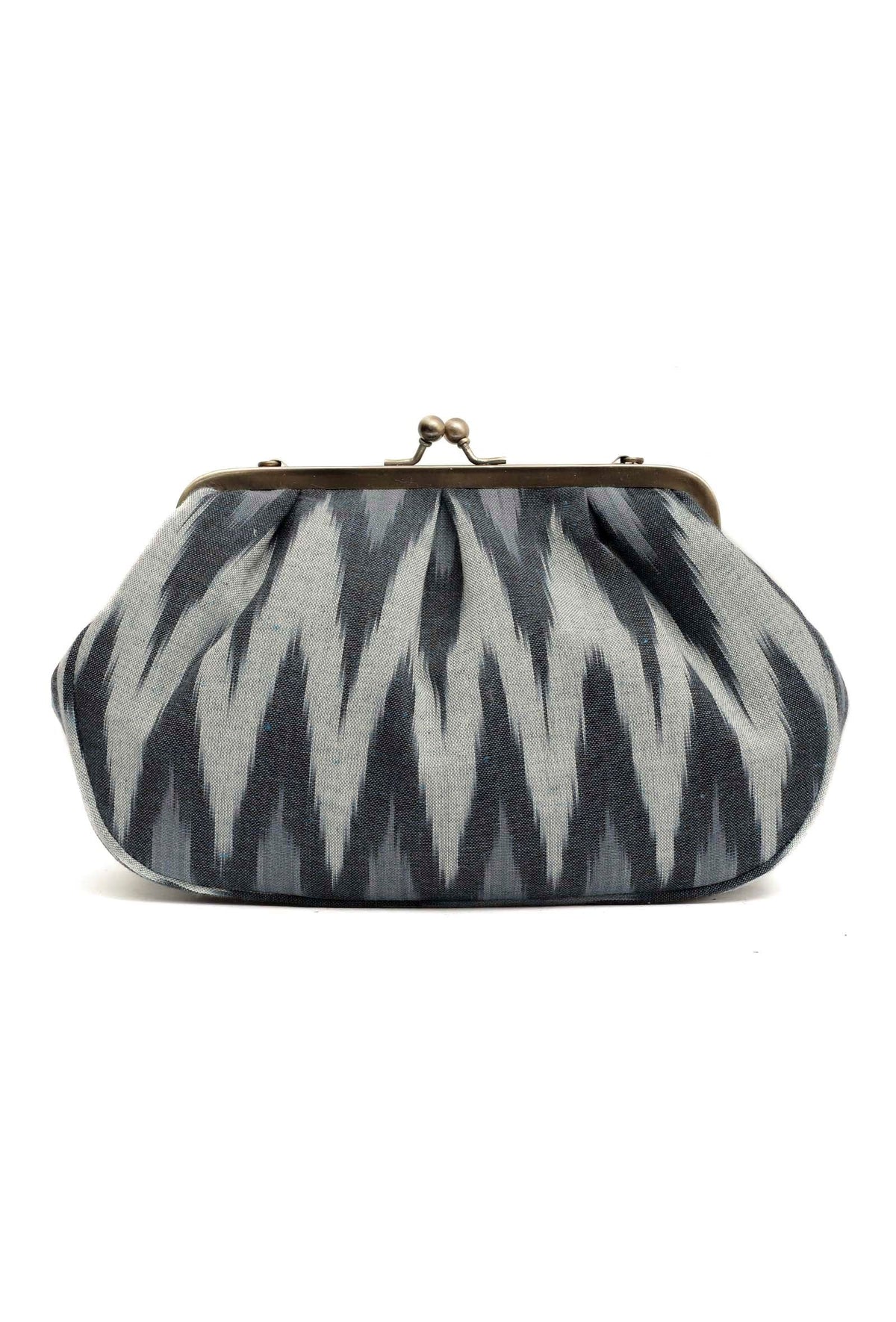Sky Blue Ikat Clutch Bag