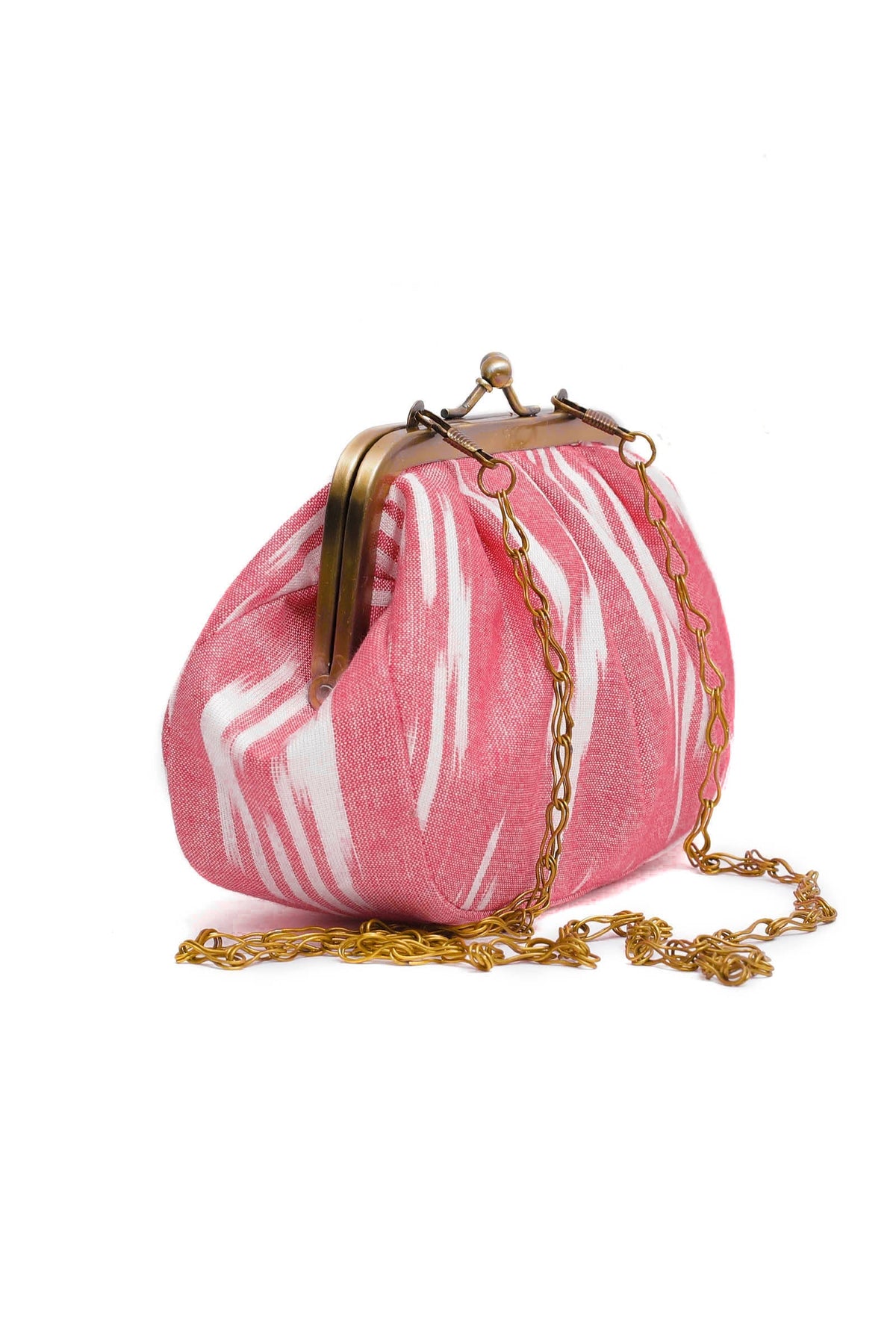 Rose Pink Ikat Clutch Bag