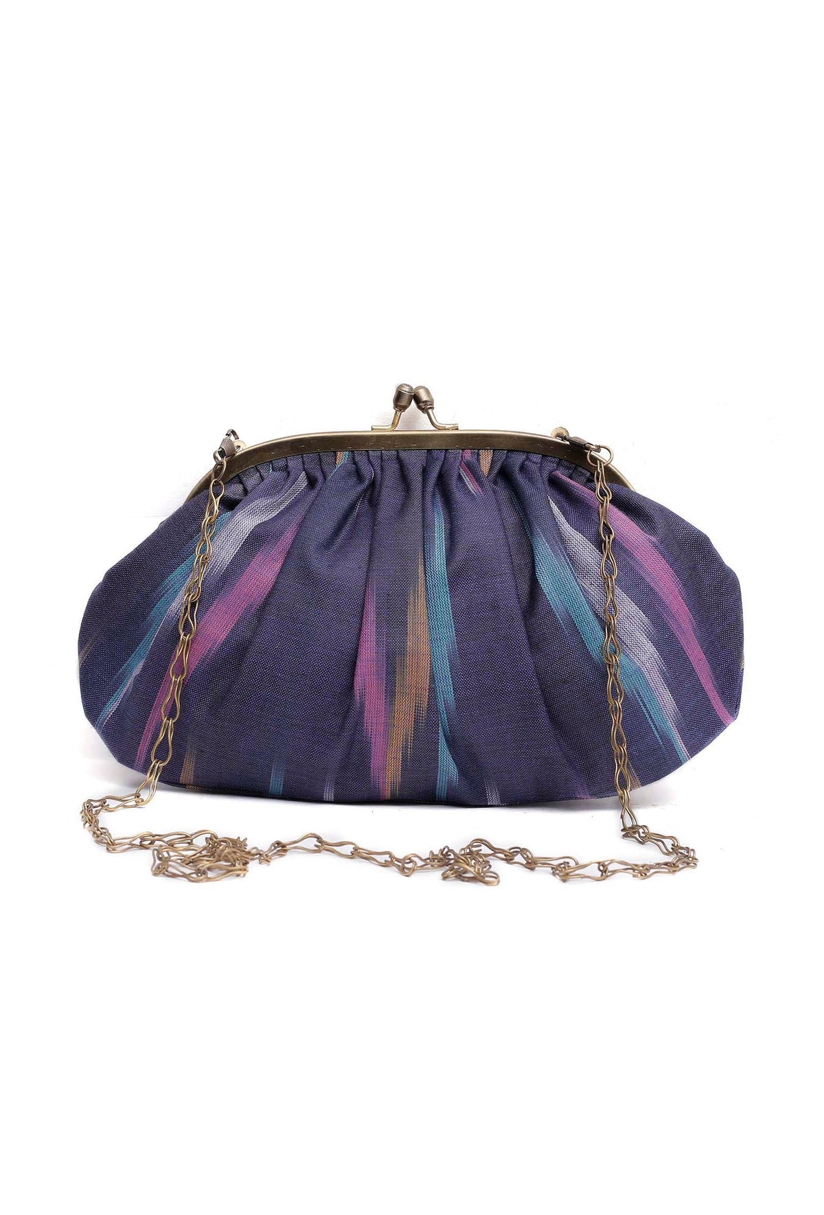 Violet Ikat Contrast Clutch