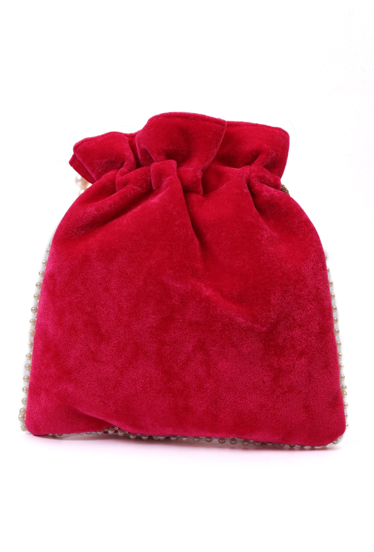 Radiant Raspberry Glass Stone Potli