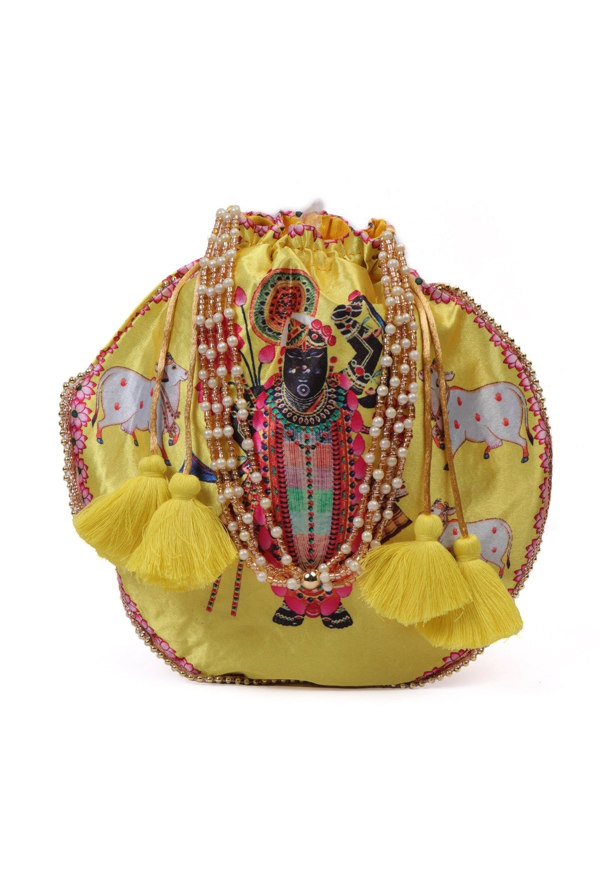 Radiant Yellow Shreenath Potli with Tassel