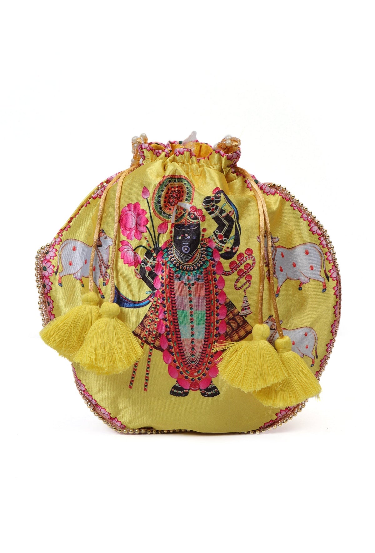 Radiant Yellow Shreenath Potli with Tassel