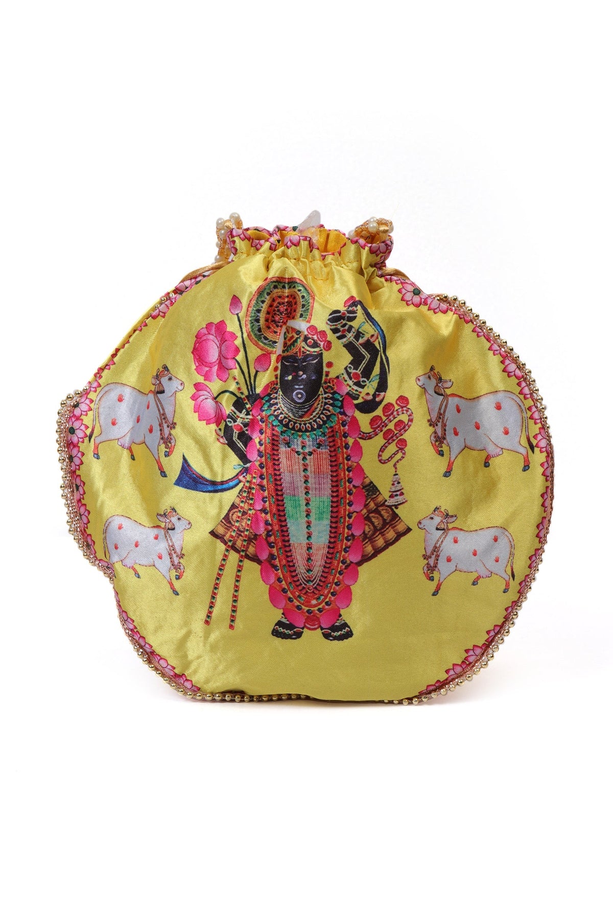 Radiant Yellow Shreenath Potli with Tassel