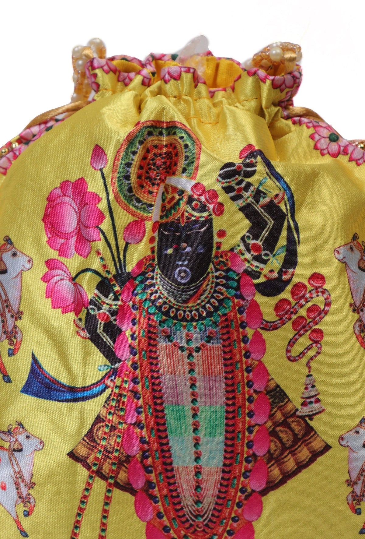 Radiant Yellow Shreenath Potli with Tassel