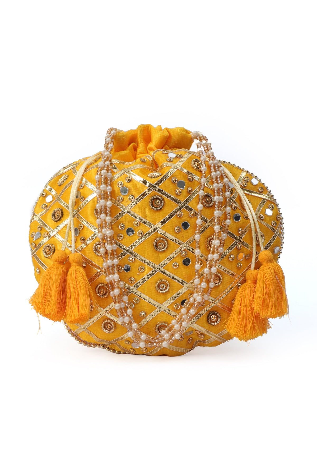Radiant Yellow Potli with Gota Work