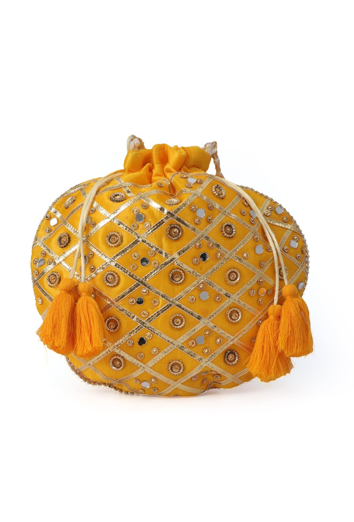 Radiant Yellow Potli with Gota Work