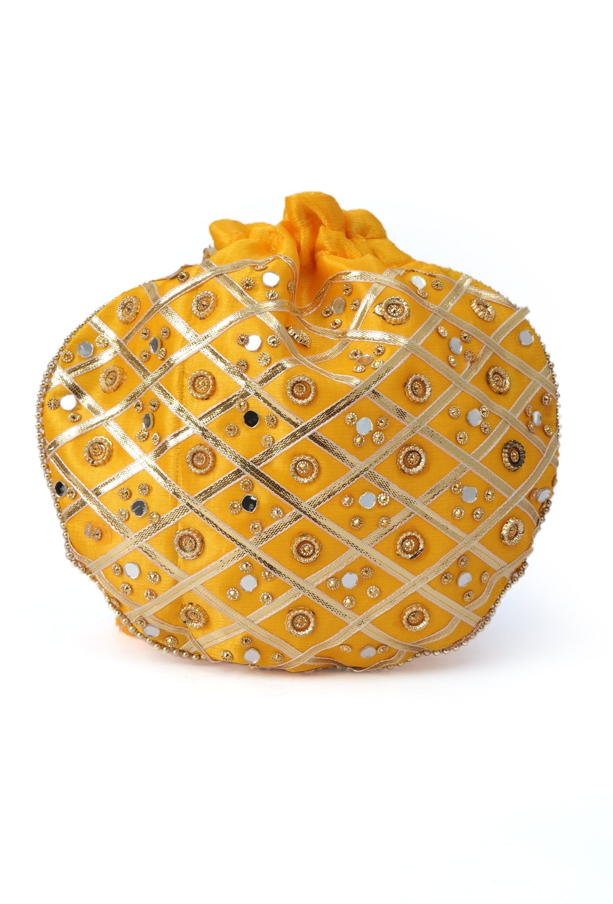 Radiant Yellow Potli with Gota Work
