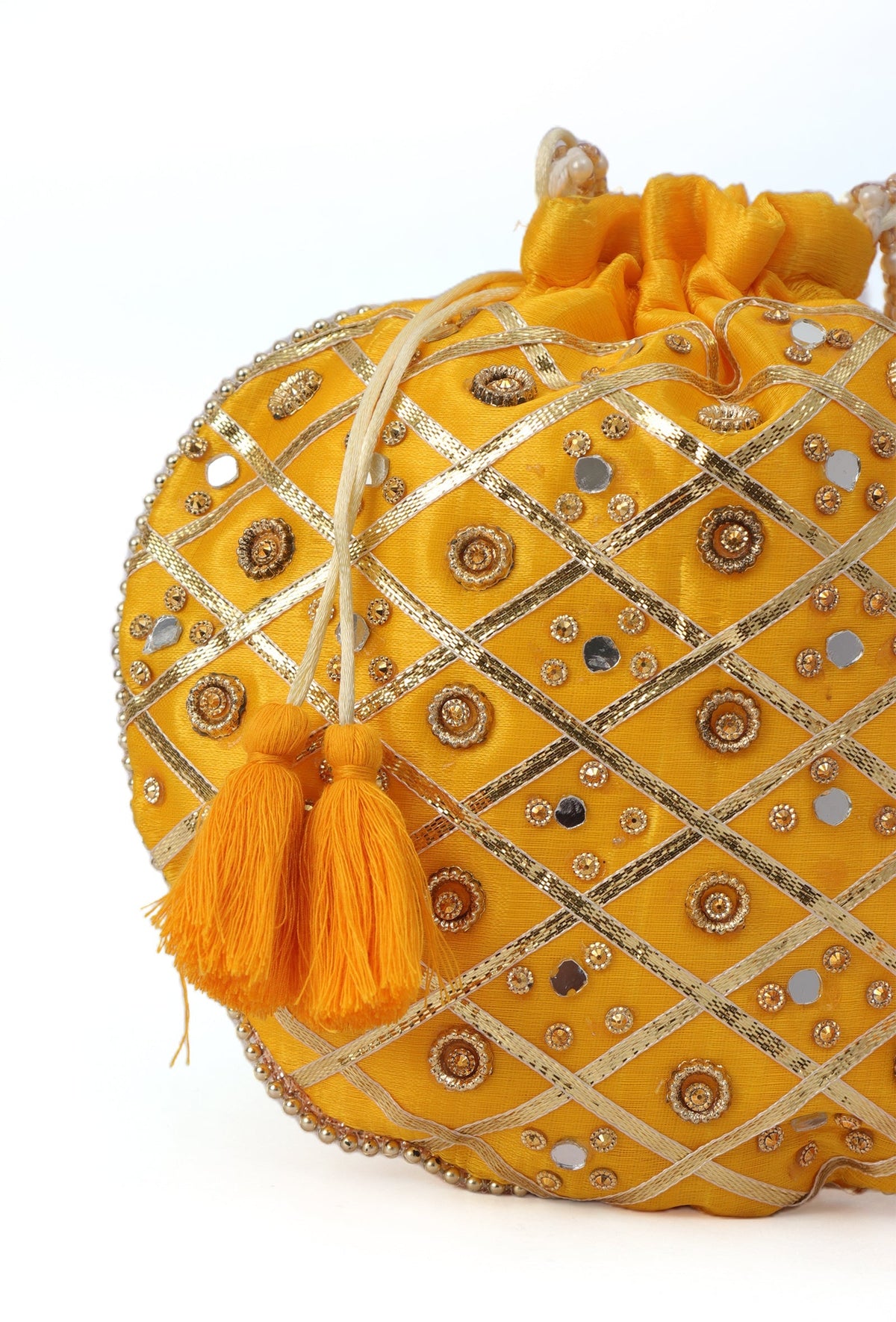 Radiant Yellow Potli with Gota Work
