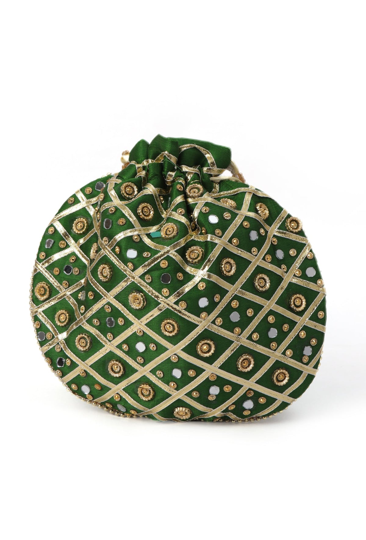 Serene Forest Green Potli with Gota Work