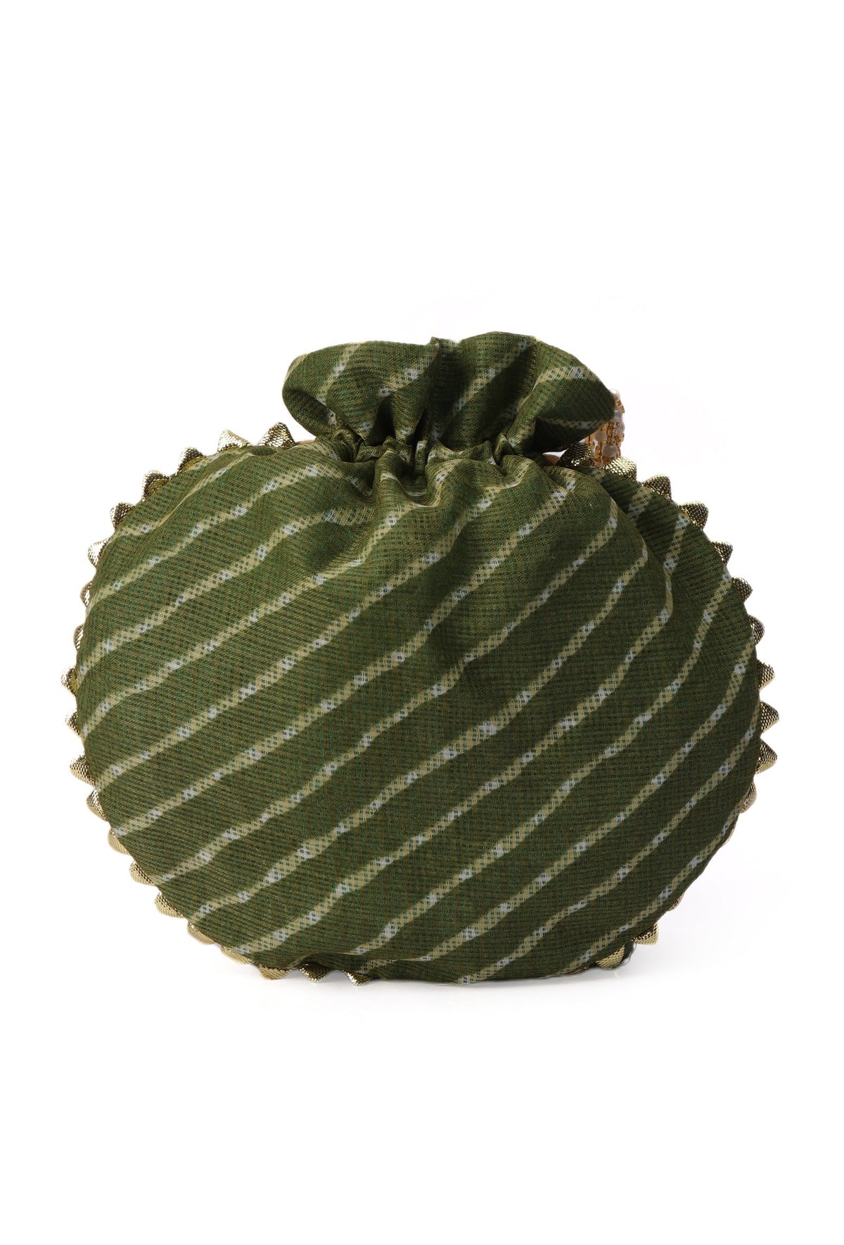 Imperial Mehndi Green Gota Patti Potli Bag