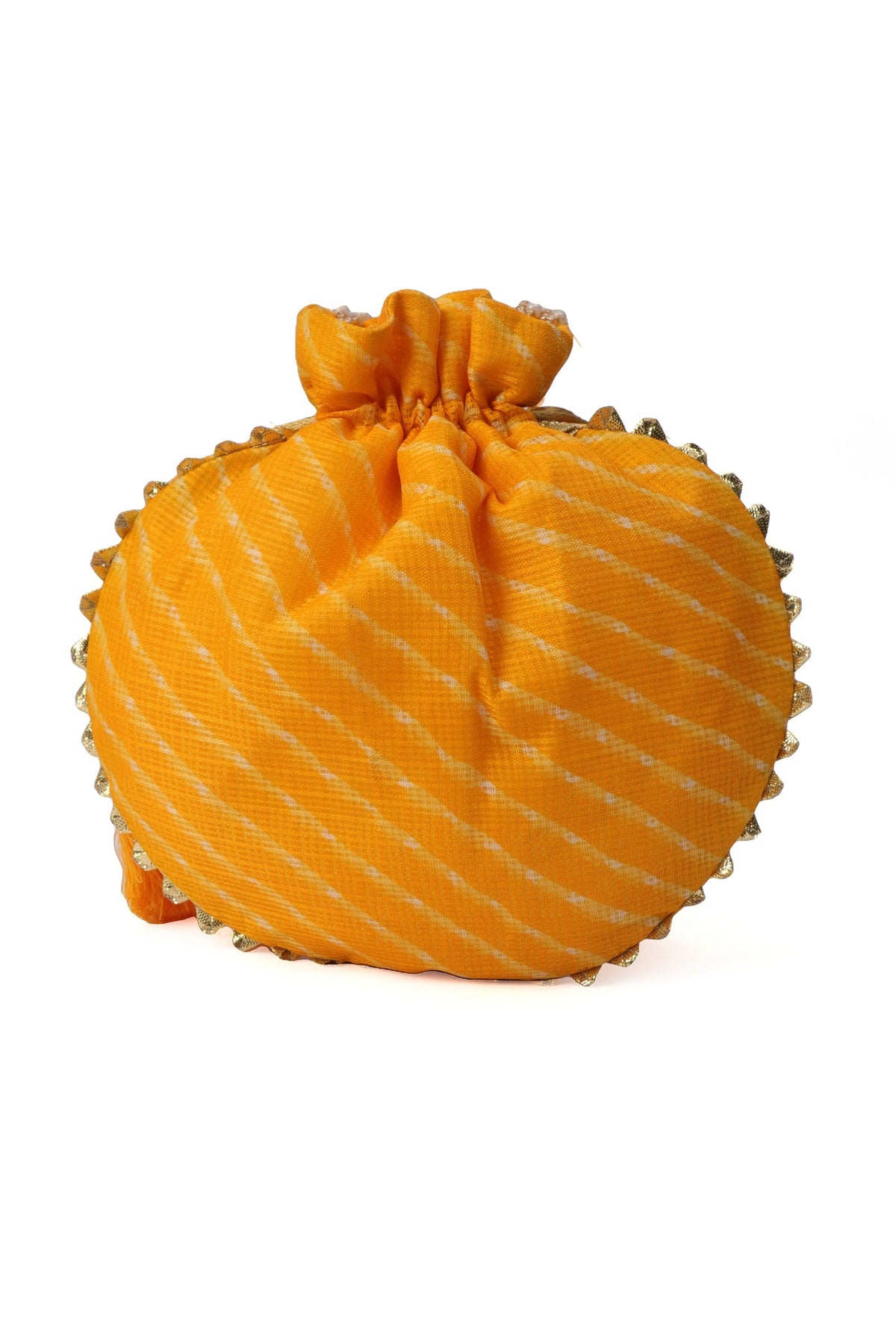 Sunshine Yellow Gotapatti Potli with Tassels