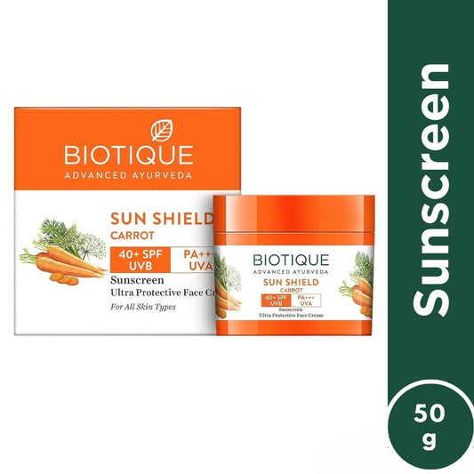 【Biotique】 Sun Shield Sandalwood 50+SPF Suncreen --50g｜サンシールド サンダルウッド 50+SPF Suncreen