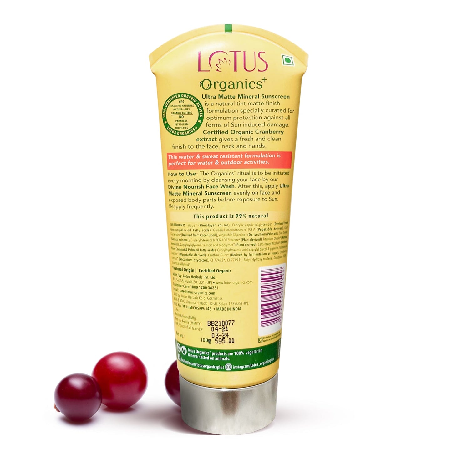 Organics+ Ultra Matte Mineral Sunscreen SPF 40 PA+++ 