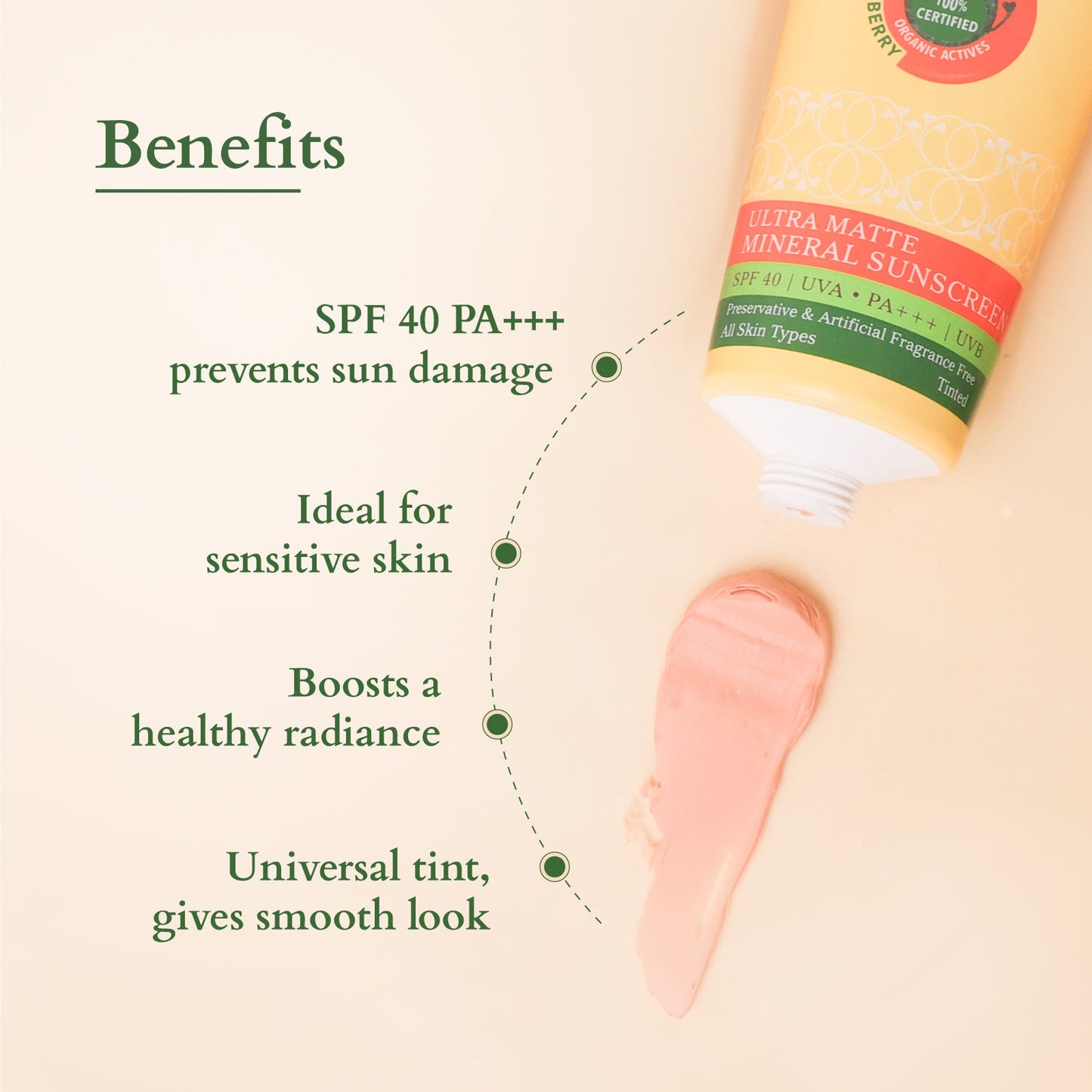 Organics+ Ultra Matte Mineral Sunscreen SPF 40 PA+++ 