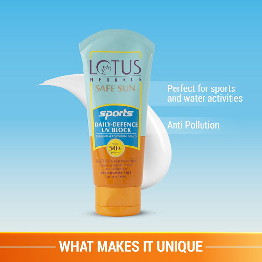 Safe Sun Sports Daily-Defence UV Block Sunscreen SPF 50+ 80g