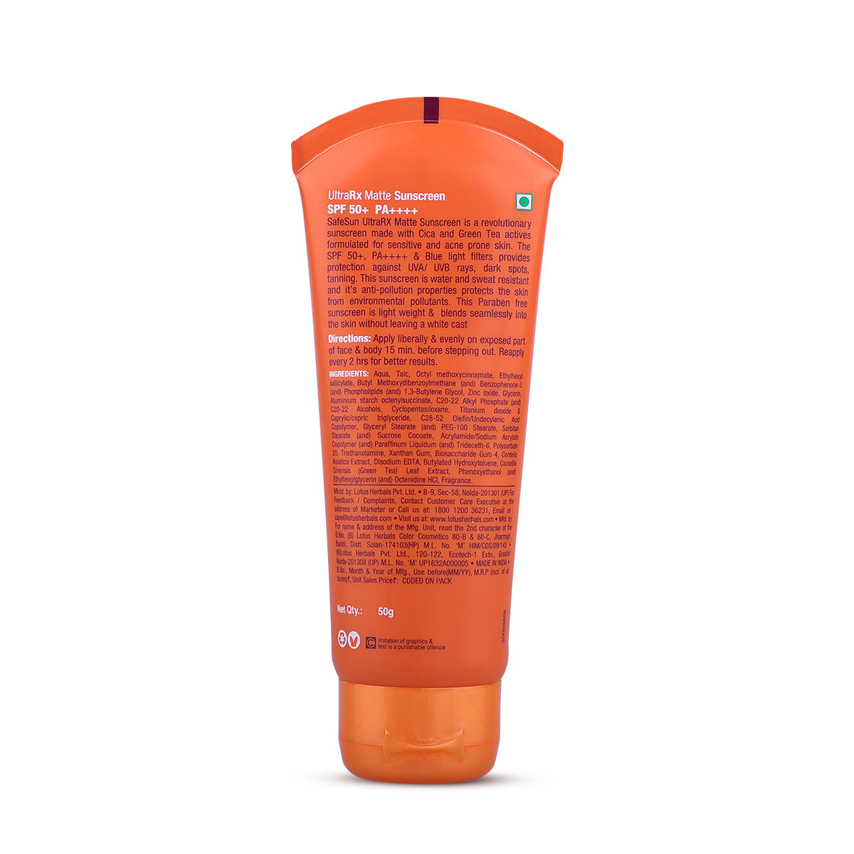 Safe Sun UltraRx Matte Sunscreen SPF 50 PA++++ 50g