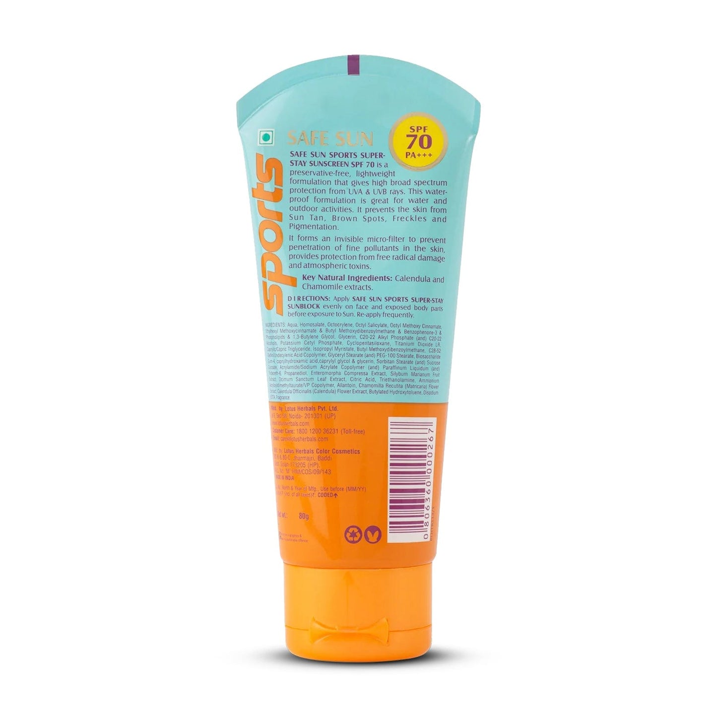 Safe Sun Sports Super-Stay Sunscreen SPF 70 PA+++ 40g