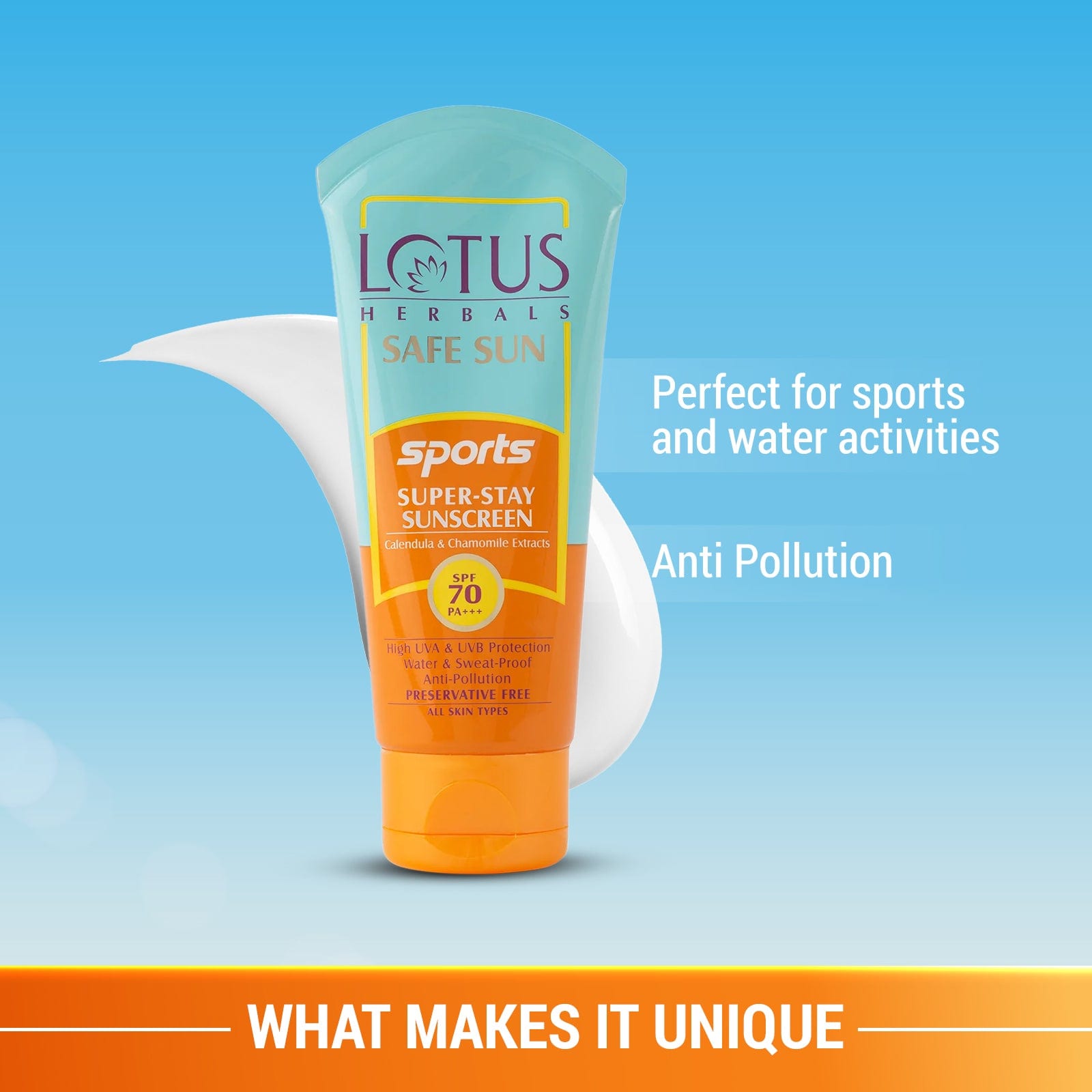 Safe Sun Sports Super-Stay Sunscreen SPF 70 PA+++ 80g