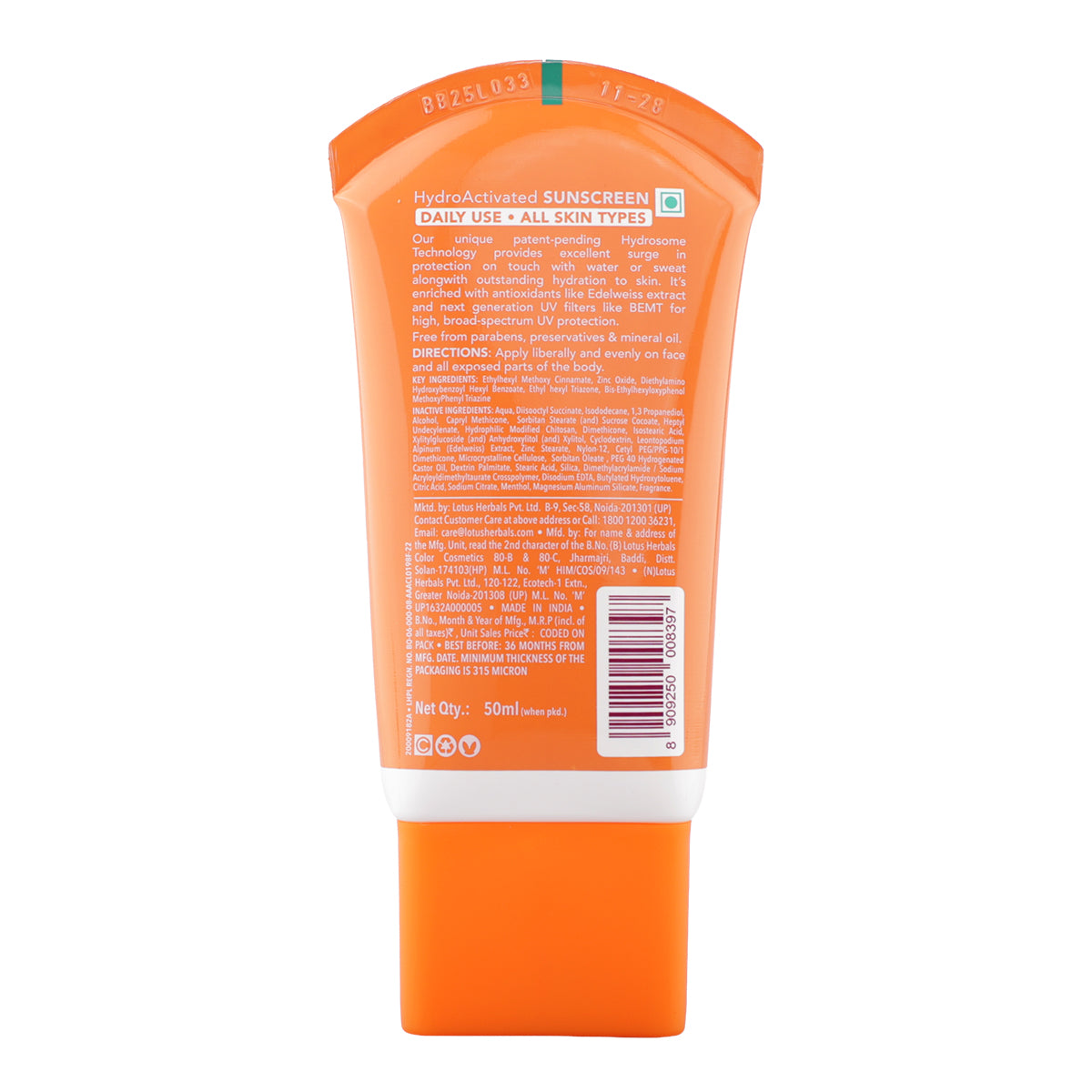 Safe Sun HydroActivated Sunscreen SPF 50+ PA+++ 50ml