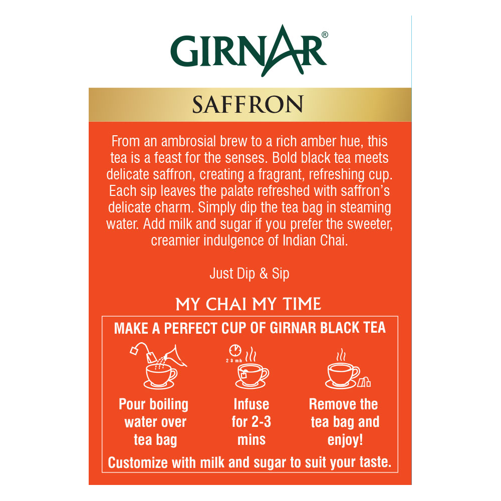 Black Tea Bags - Saffron 10 Tea Bags