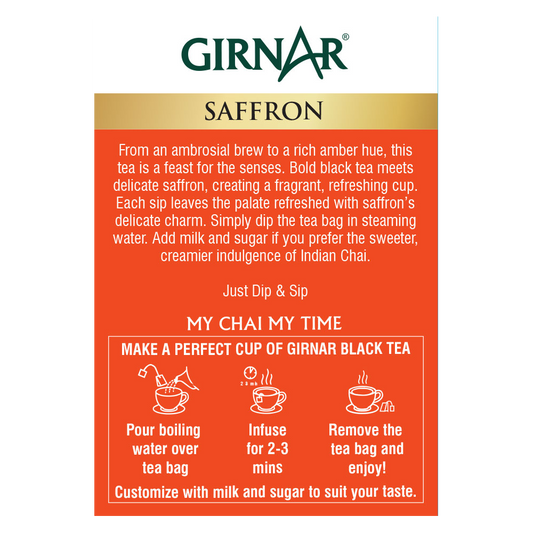 Black Tea Bags - Saffron 10 Tea Bags