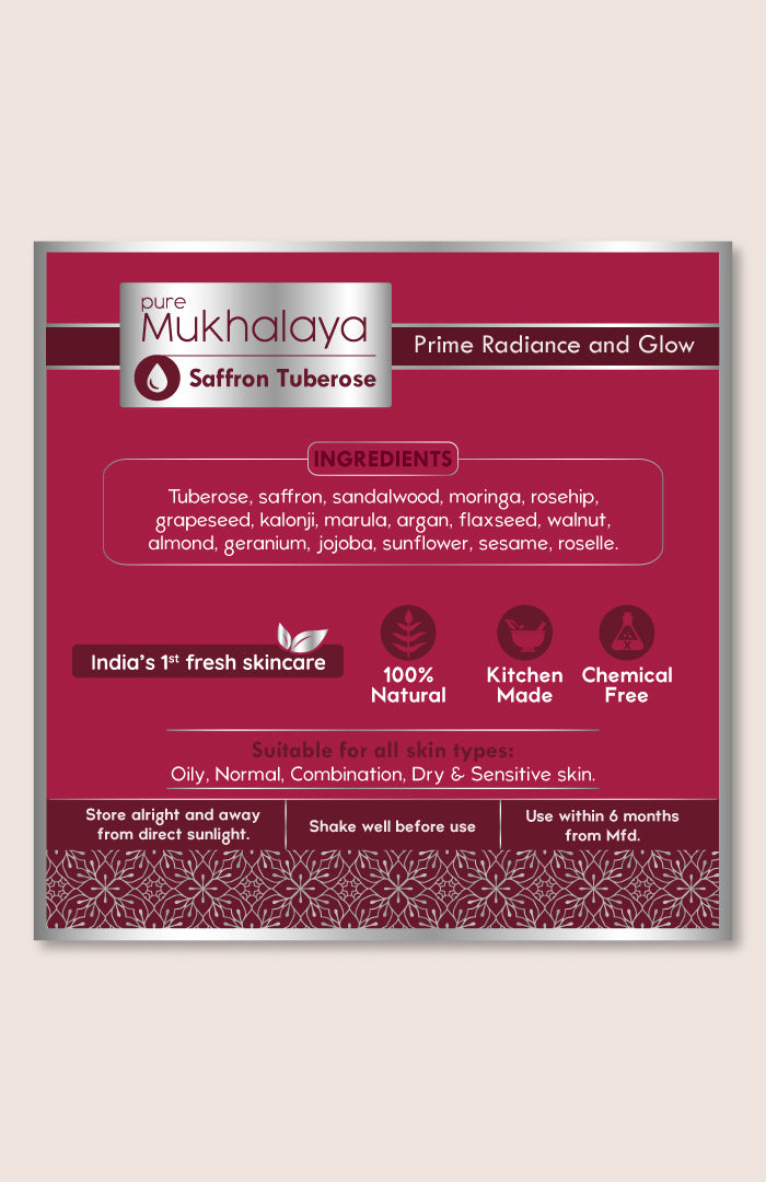 Pure Saffron Tuberose Mukhalaya Face Oil 30ml