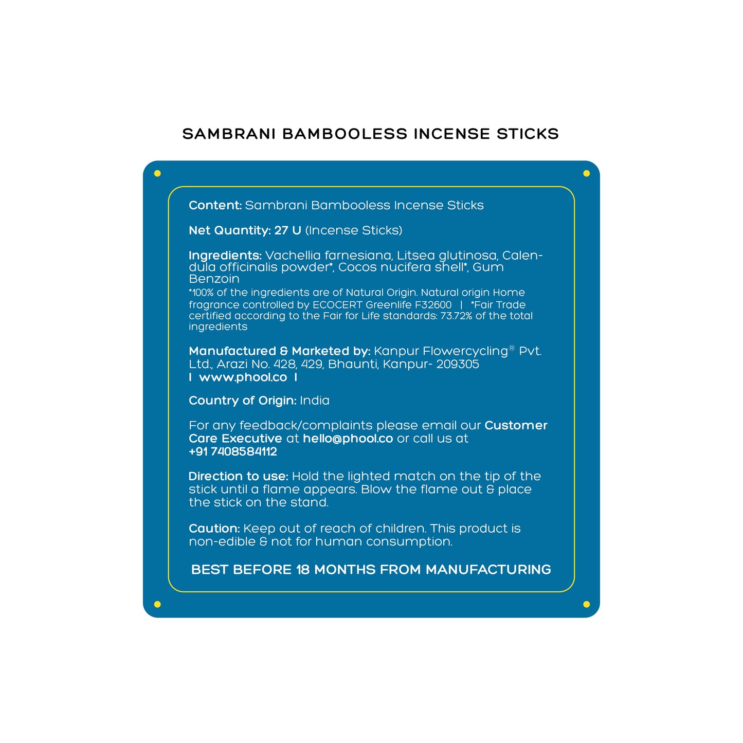 Bambooless Incense Sticks - Sambrani