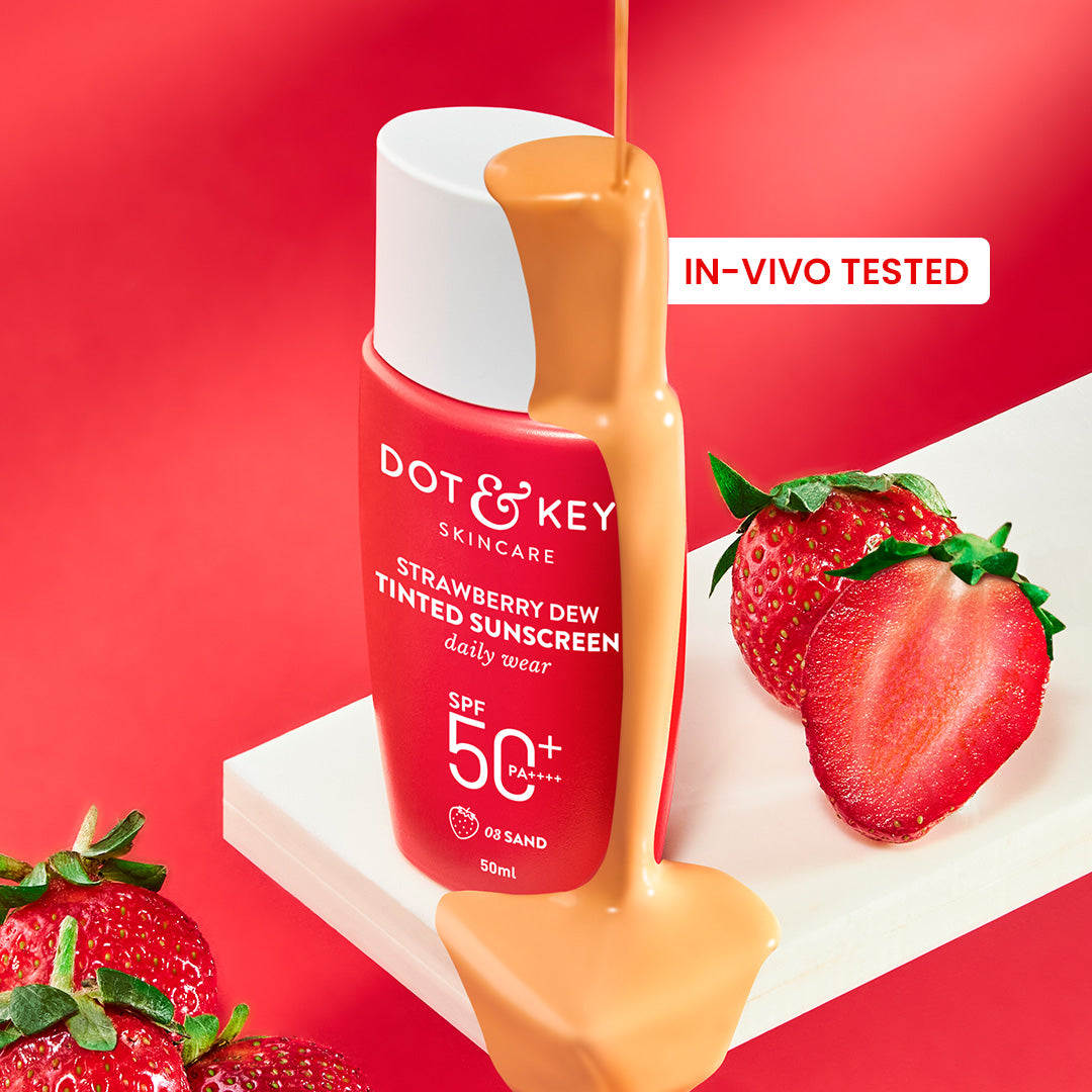 Strawberry Dew Tinted Sunscreen, In-Vivo Tested SPF 50+ PA++++ 