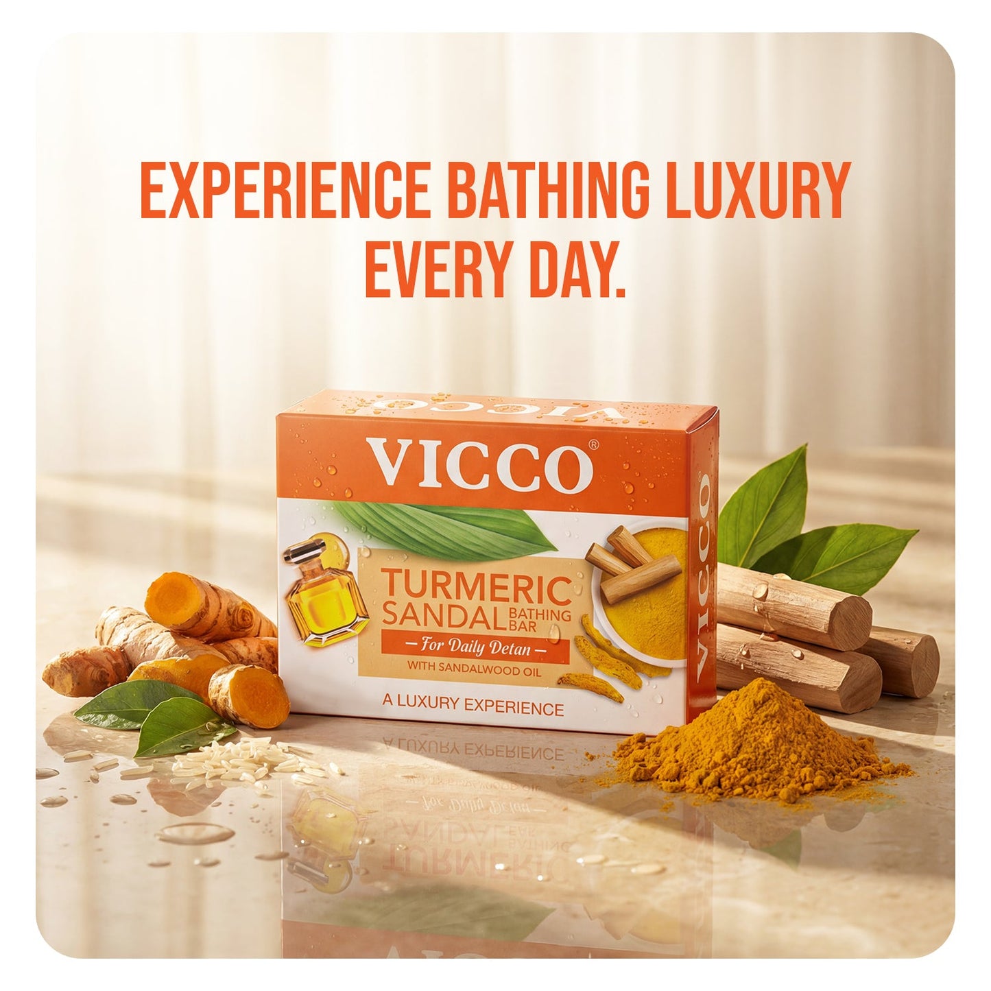 【Vicco】 Turmeric Sandal Bathing Bar｜ターメリック サンダル バスソープ｜100g