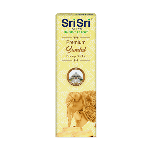 Premium Sandal Dhoop Sticks For Pooja | Dhoop Batti / Sticks | Fragrances – Natural Sandal | Bamboo-less | Free Stand | 50 g 50g