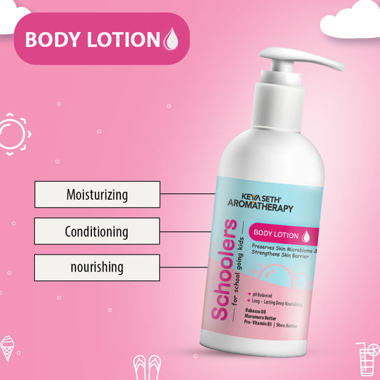 Schoolers Kids Body Lotion for Deep Nourishment and Long-lasting Moisturizer for Radiant Skin- Hypoallergenic- Paraben & Mineral Oil Free 300ml