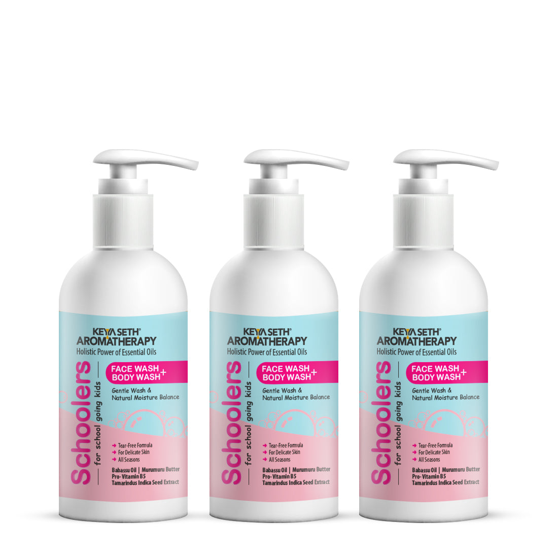 Schoolers Face & Body wash with No Harmful Chemical Deeply Nourishing Wash for Kids, Hypoallergenic, Paraben & Sulfates Free 275ml x 3