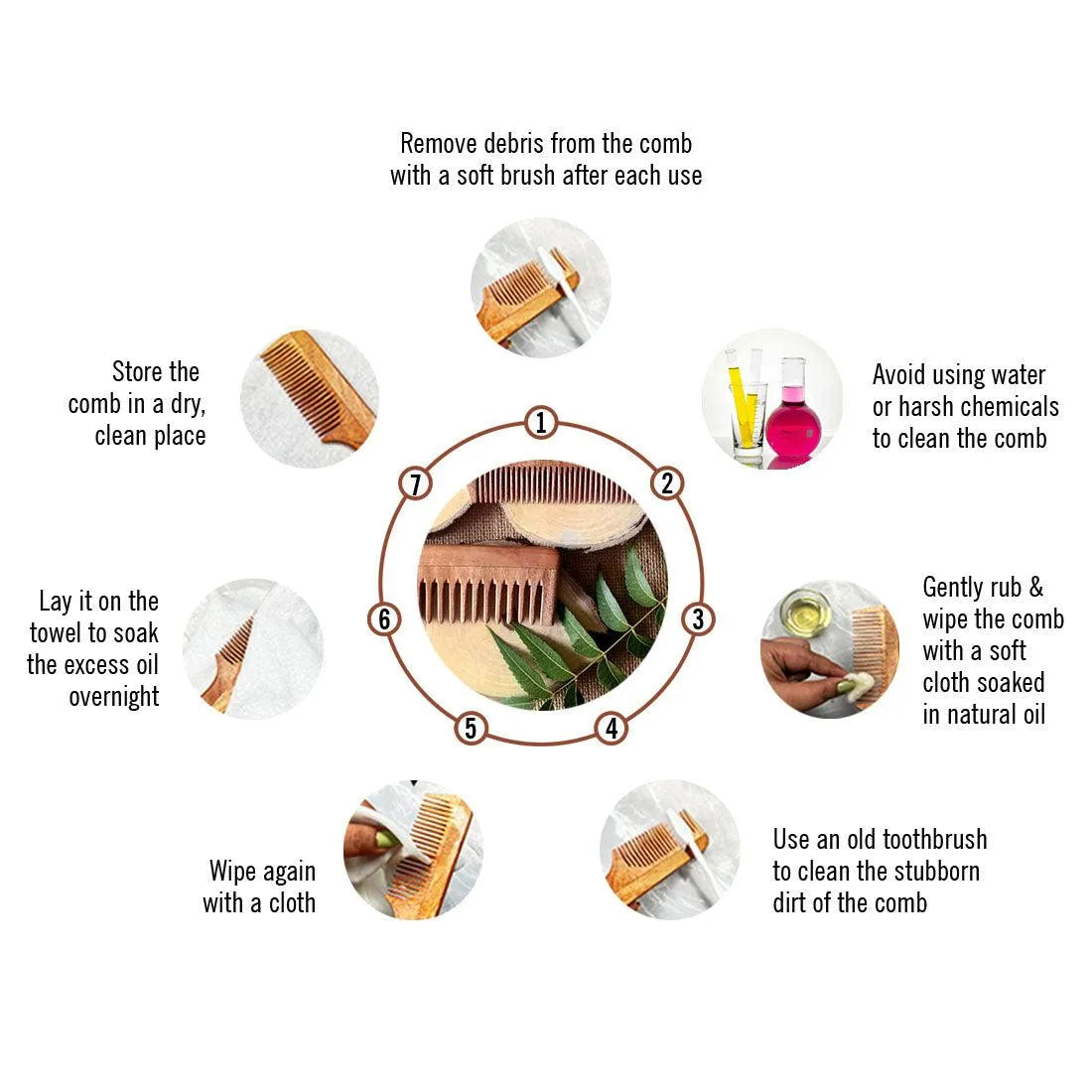 Schoolers Neem Wood Comb for Babies & Kids: Organic, Soft Toothed, Natural Grooming for Hair Growth, Scalp-friendly, Anti-Static, Handmade for Gentle Care of Delicate Scalp 100g