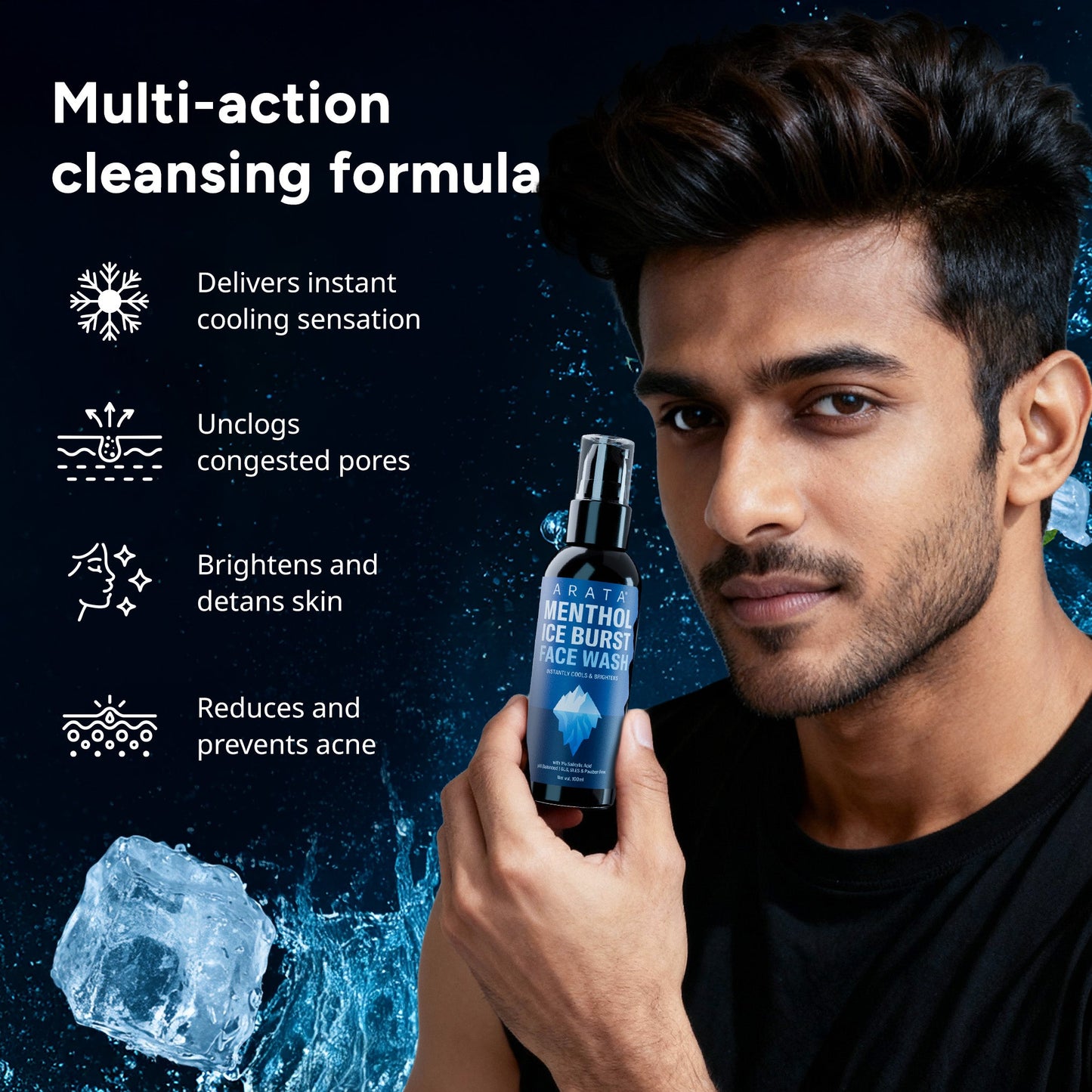 Menthol Ice Burst Face Wash 100ML (Pack of 3) 100ML