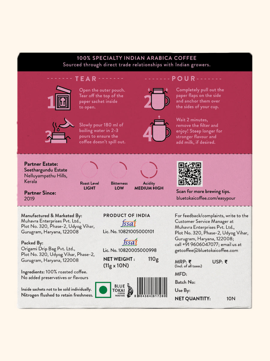Seethargundu Estate Light Roast Easy Pour Pack of 10