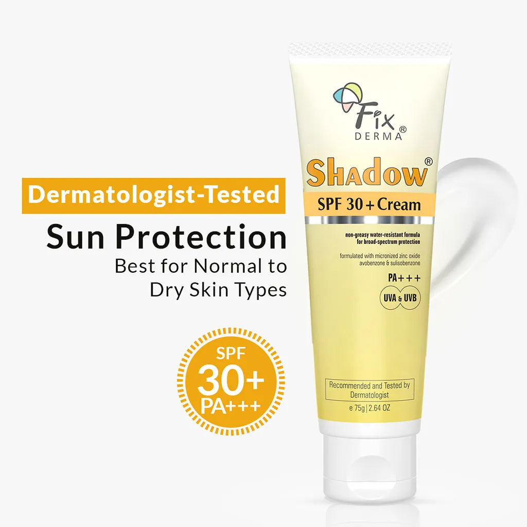 【Fixderma】 Shadow Sunscreen SPF 30+ Cream｜シャドウ サンスクリーン SPF30+ クリーム｜75g