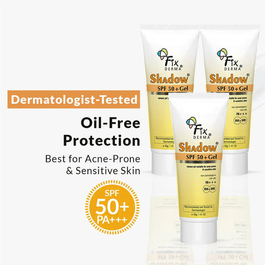 【Fixderma】 Shadow SPF 50+ Gel Sunscreen 40g Pack of 3｜シャドウ SPF50+ ジェルサンスクリーン 3個セット｜40gx3