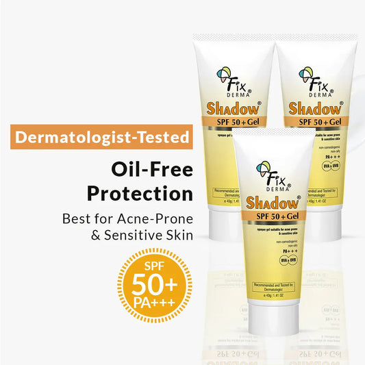 【Fixderma】 Shadow SPF 50+ Gel Sunscreen 40g Pack of 3｜シャドウ SPF50+ ジェルサンスクリーン 3個セット｜40gx3