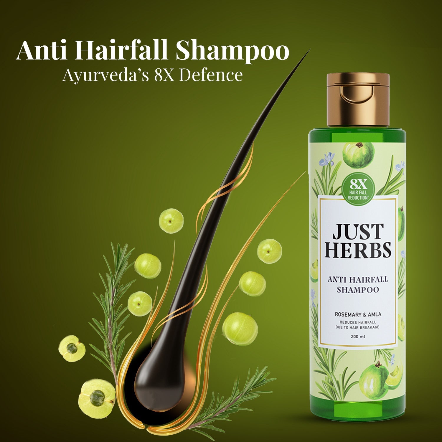 Anti Hairfall Shampoo | Rosemary, Amla & 12 Herbs 200ml