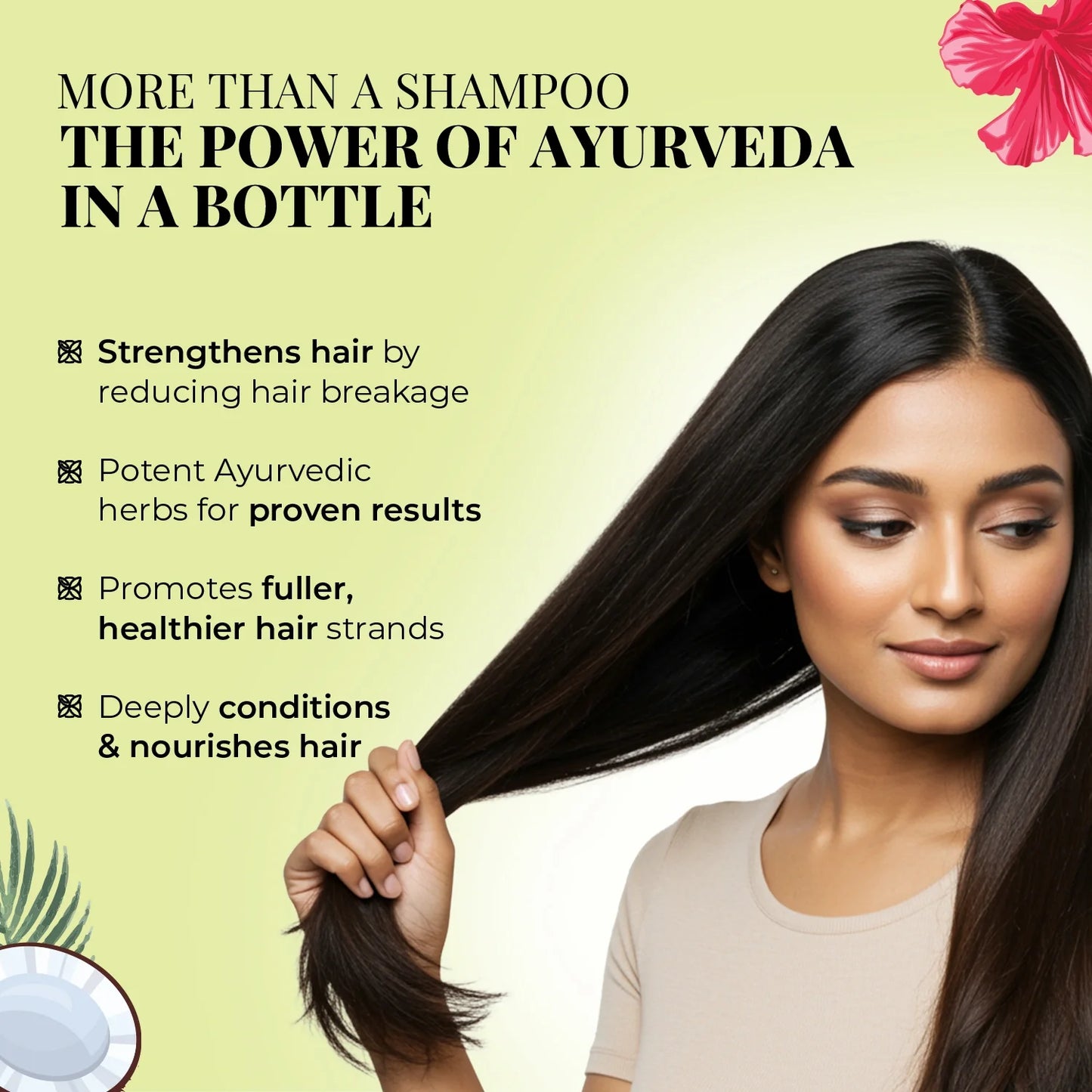 Strong & Nourish Shampoo | Coconut, Hibiscus, Castor & 11 Herbs 200ml
