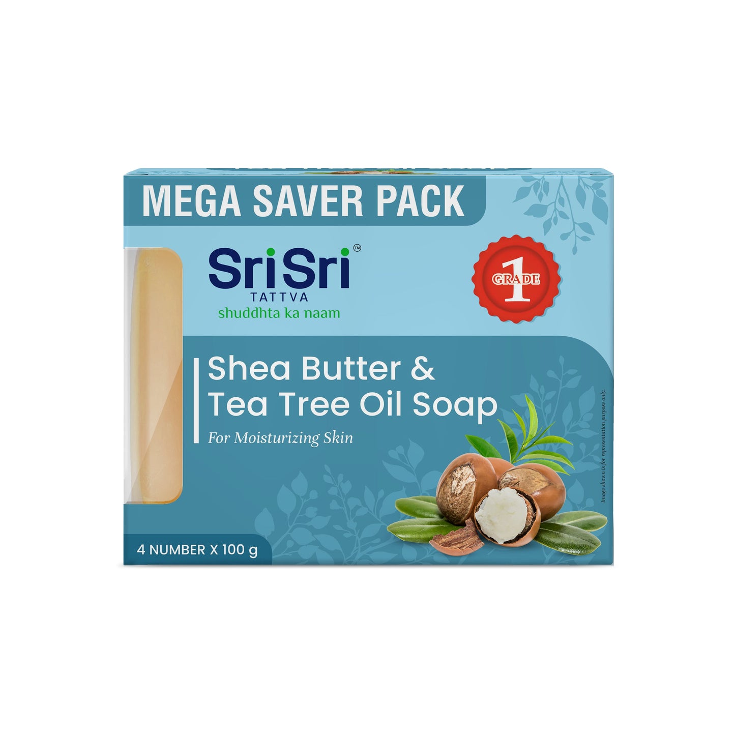 Shea Butter & Tea Tree Oil Soap | For Moisturizing Skin | 100 g Each | Pack of 4 100gx4