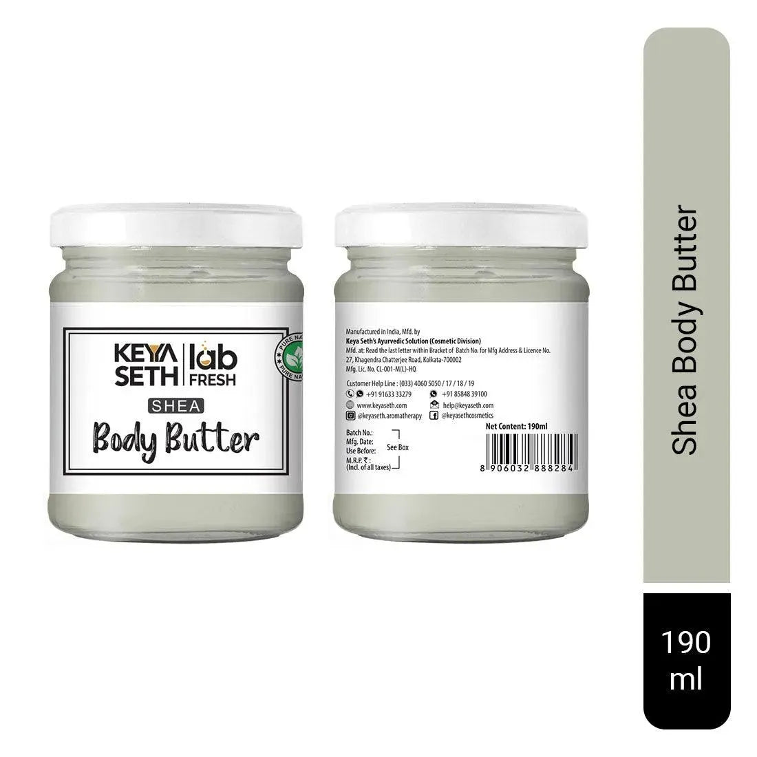Lab Fresh Shea Body Butter Enriched with Rose & Geranium Oil for 24hrs Moisturization & Nourishment for Men & Women All Skin Types 190g
