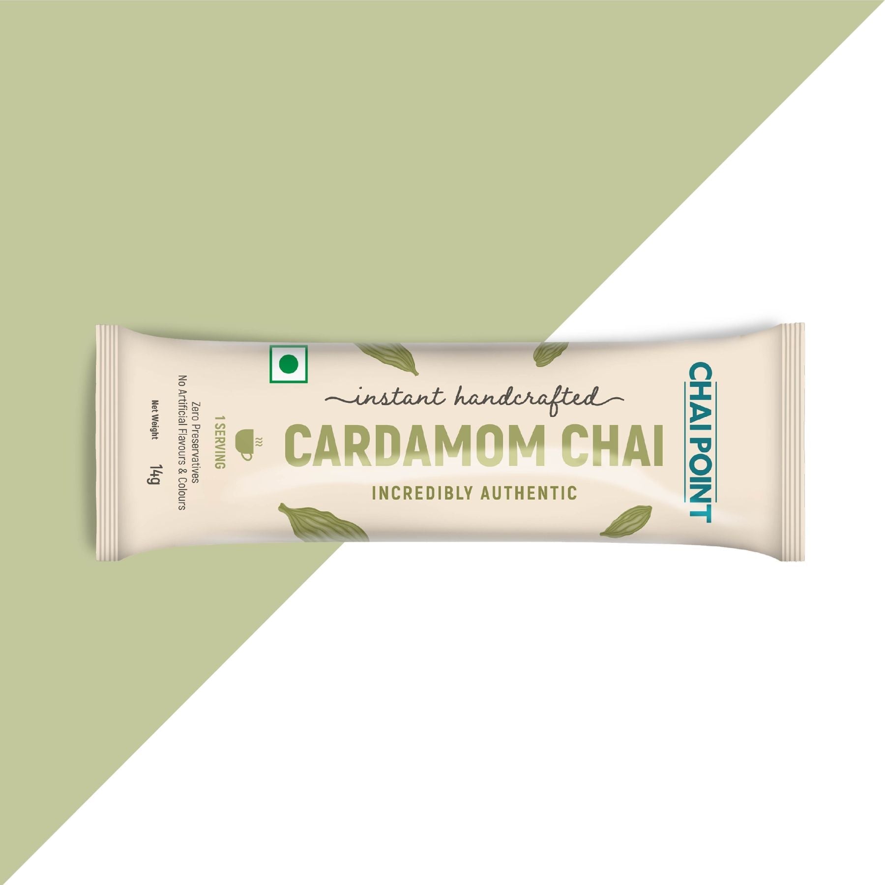 Instant Cardamom Tea Premix – Pack of 2 Boxes (20 Sachets, 14g Each) 20 Sachets (14g Each)