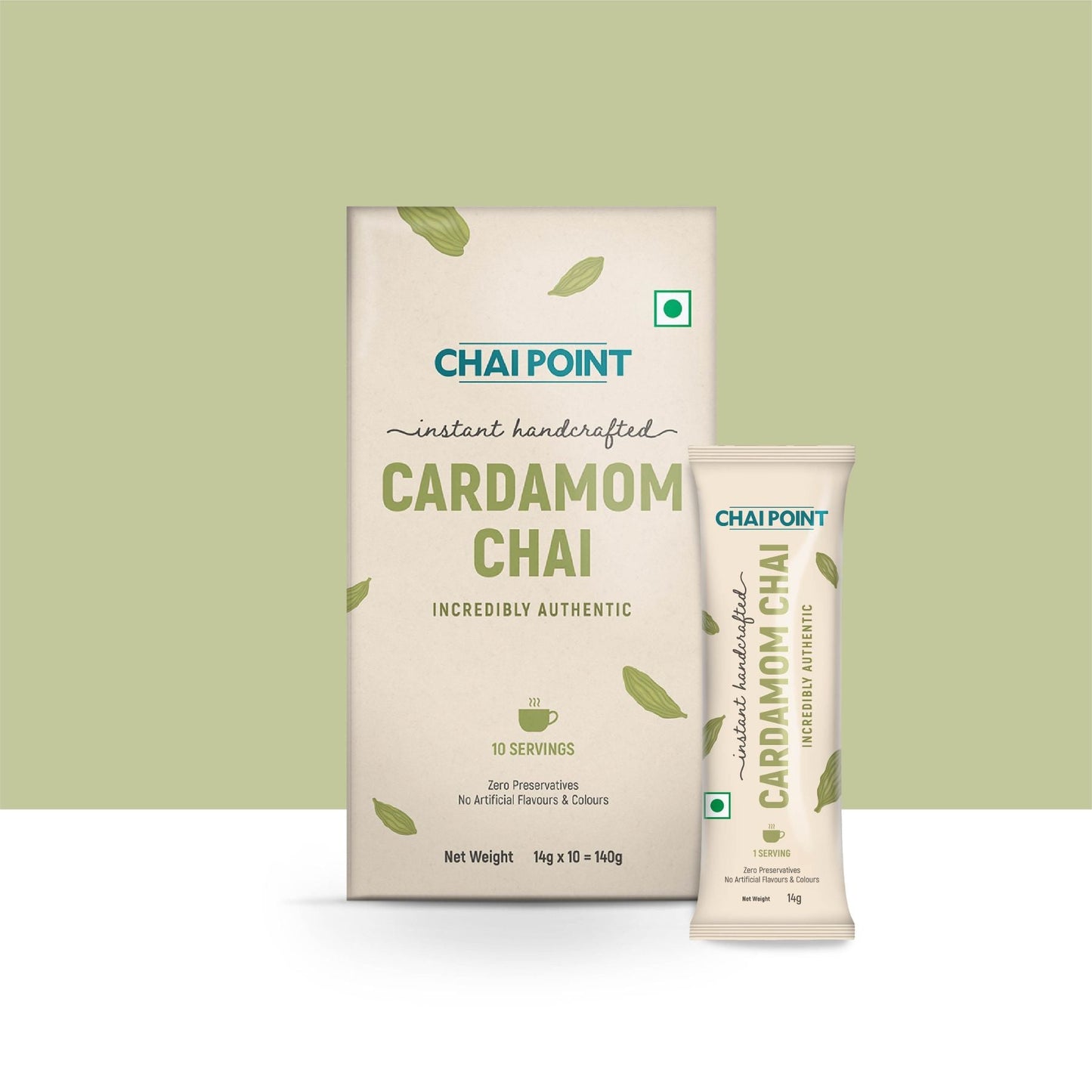Instant Cardamom Tea Premix – 10 Sachets (14g Each) 10 Sachets (14g Each)