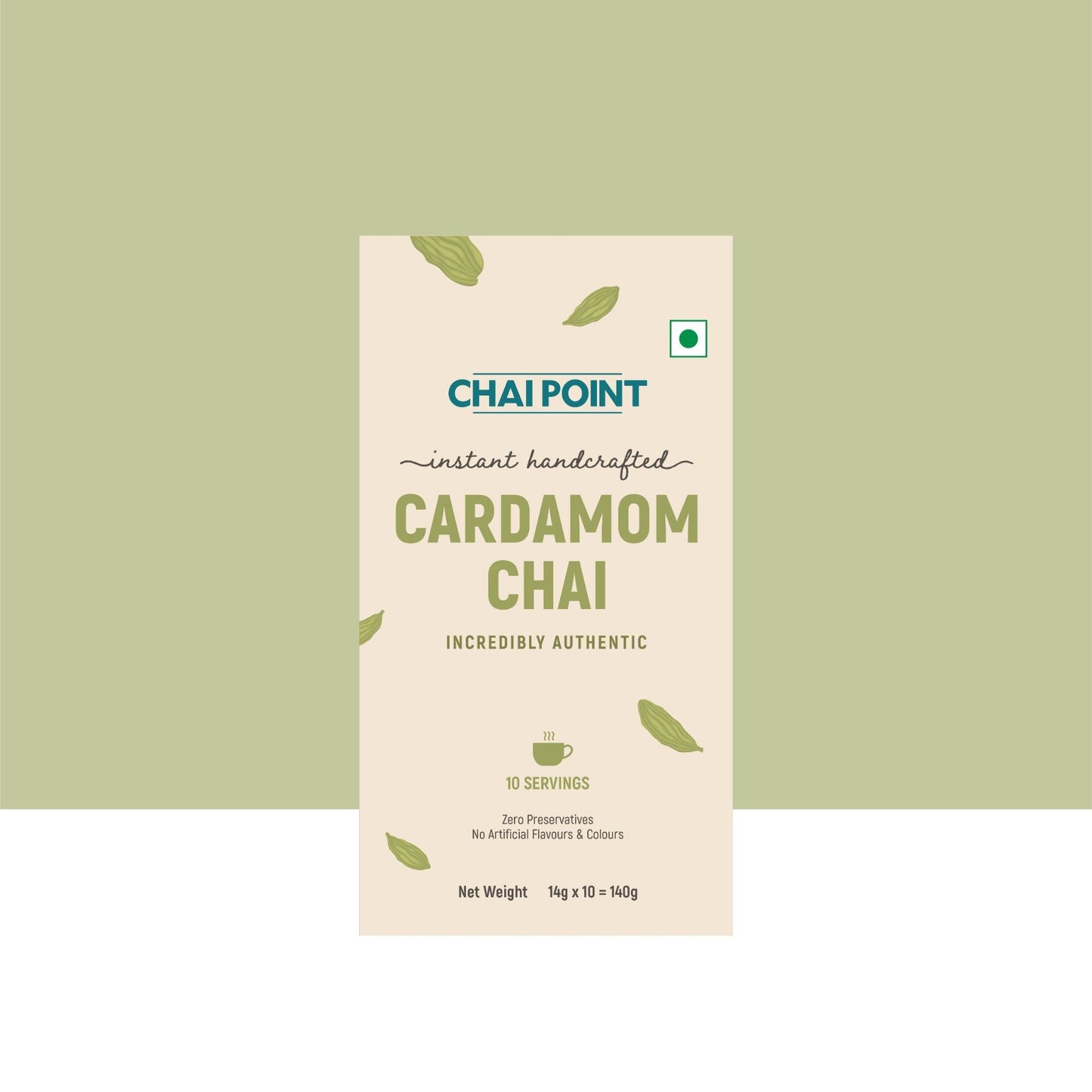 Instant Cardamom Tea Premix – 10 Sachets (14g Each) 10 Sachets (14g Each)