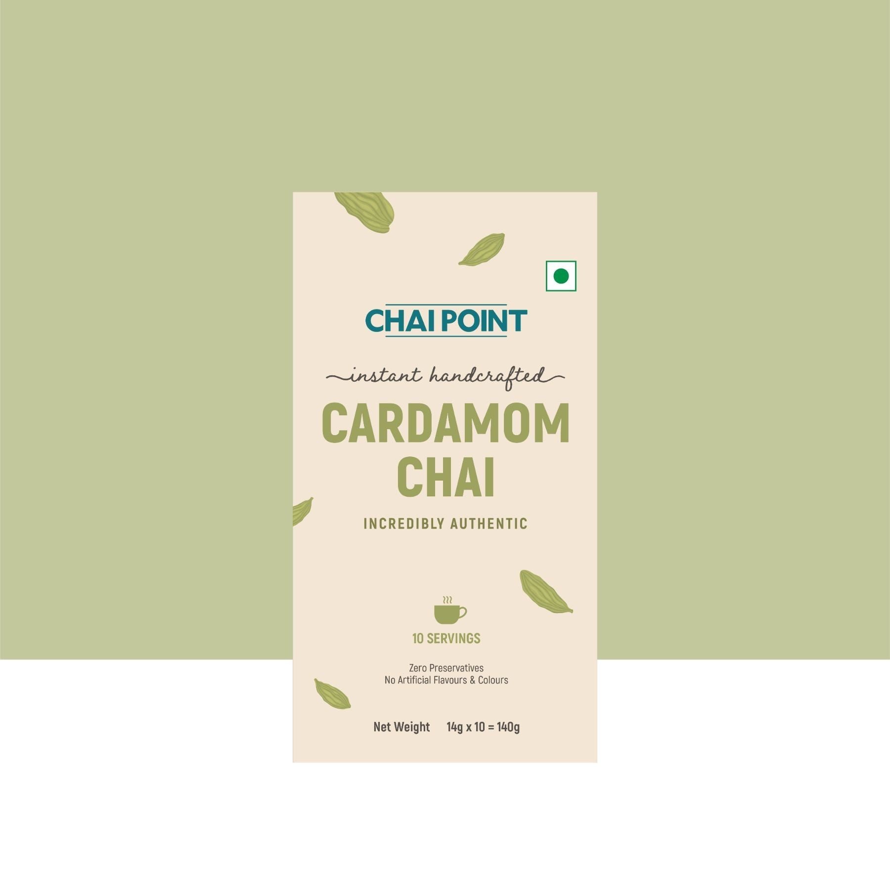 Instant Cardamom Tea Premix – 10 Sachets (14g Each) 10 Sachets (14g Each)