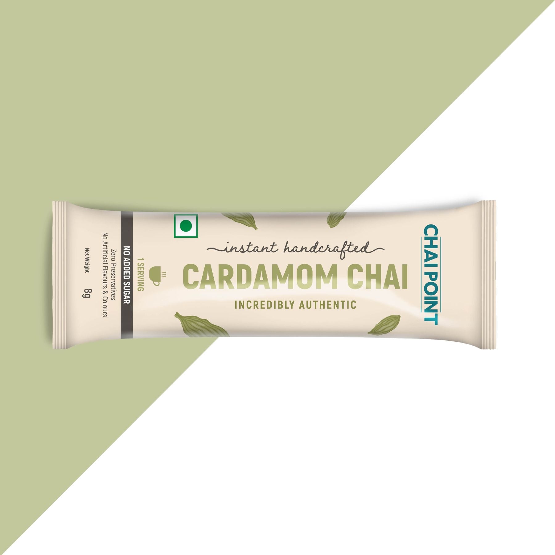 Instant Cardamom Tea Premix – No Sugar Added 10 Sachets (8g Each)